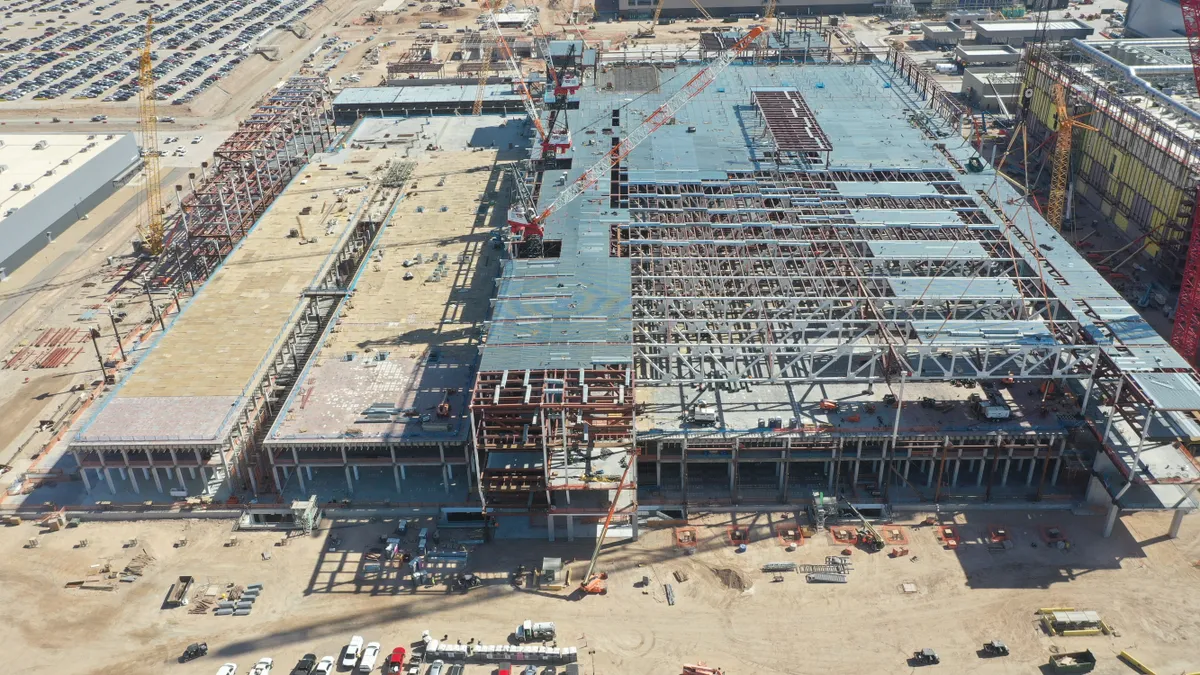 Aerial shot of TSMC&#x27;s $40 billion construction project in Phoenix, Arizona