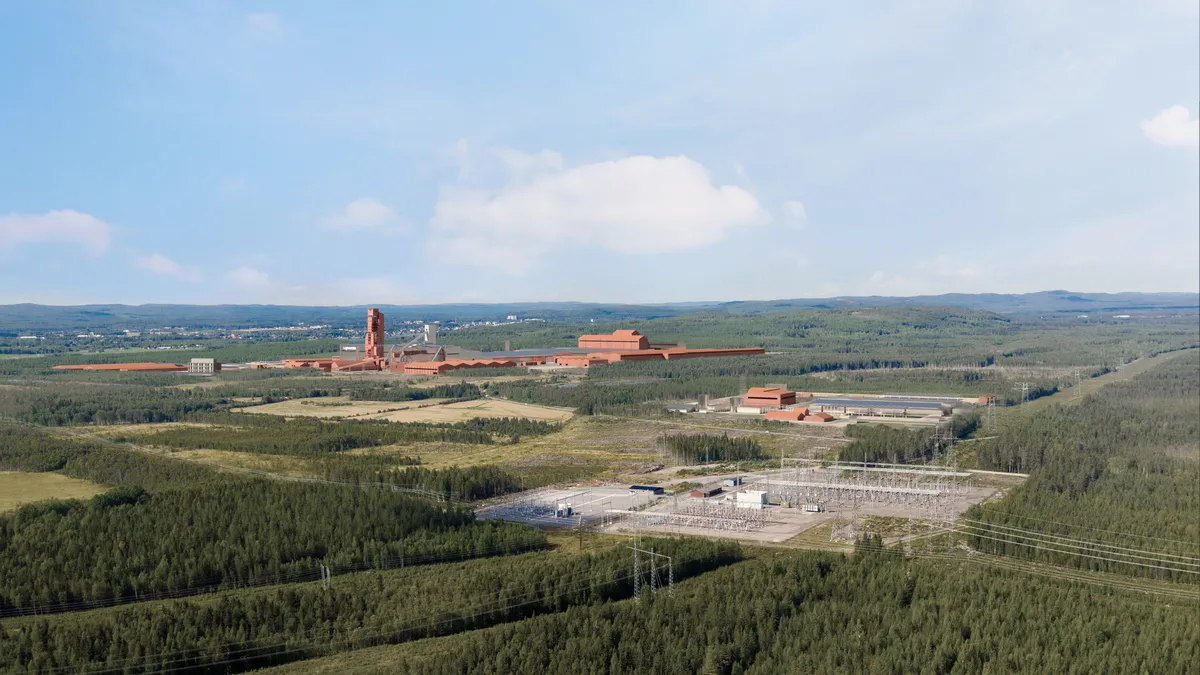 Aerial view of the H2 Green Steel project in Sweden